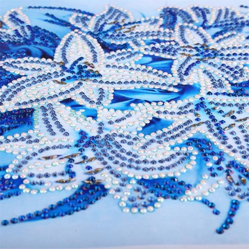 Diamond Painting - Crystal Rhinestone - Blue Flowers