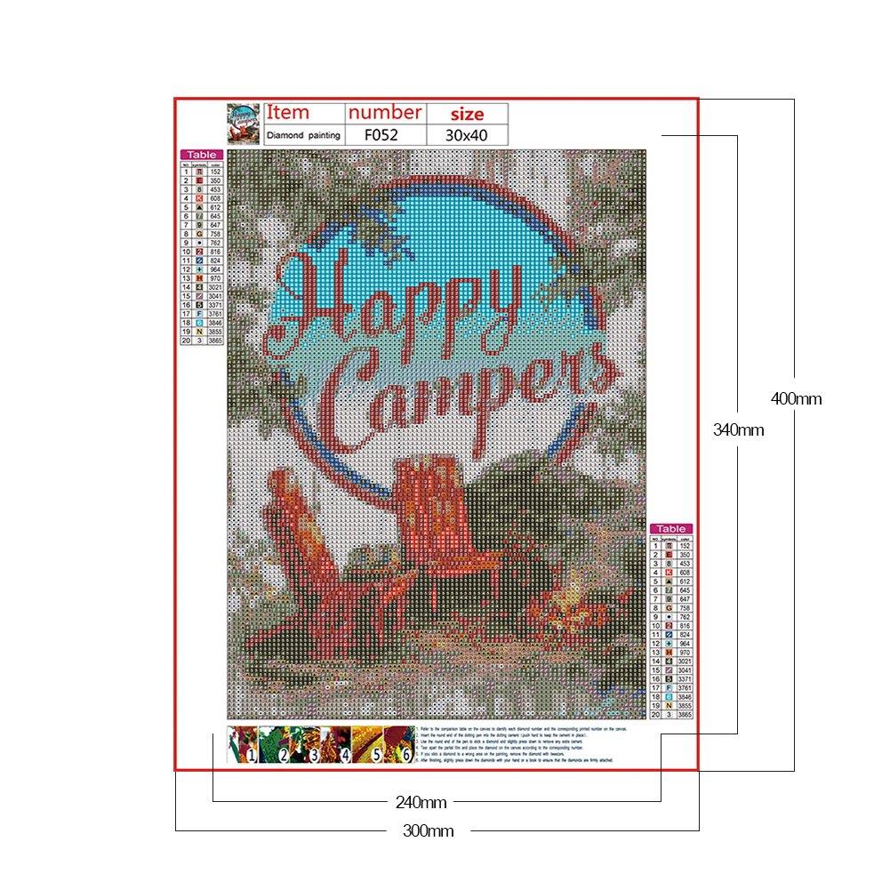 Diamond Paintig - Ronda completa - Happy Camping