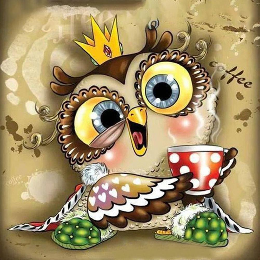 Diamond Painting - Full Round - Drinking Owl
