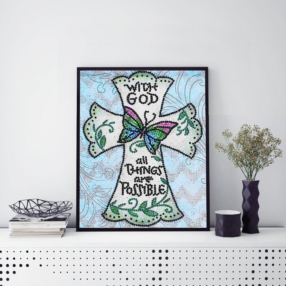 Diamond Painting - Crystal Rhinestone - Holy Cross Butterfly