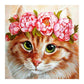 Diamond Painting - Full Round - Flower Cat