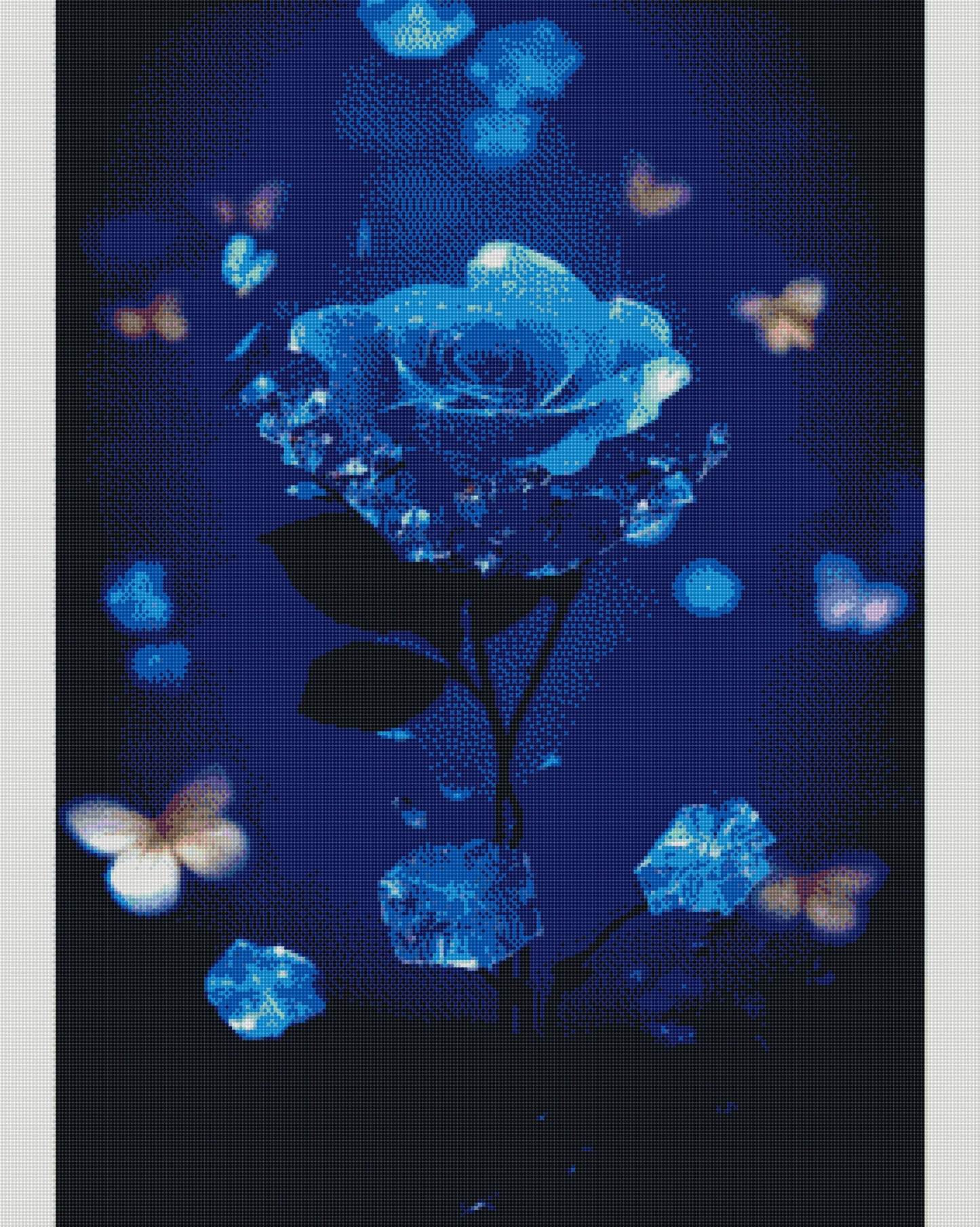 Full Round/Square Diamond Painting Kits | Blue Flower 40x70cm 50x80cm B