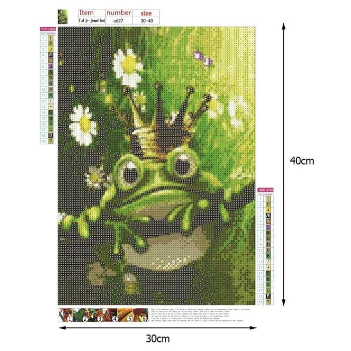 frog king 5d diamond mosaic crafts canvas size