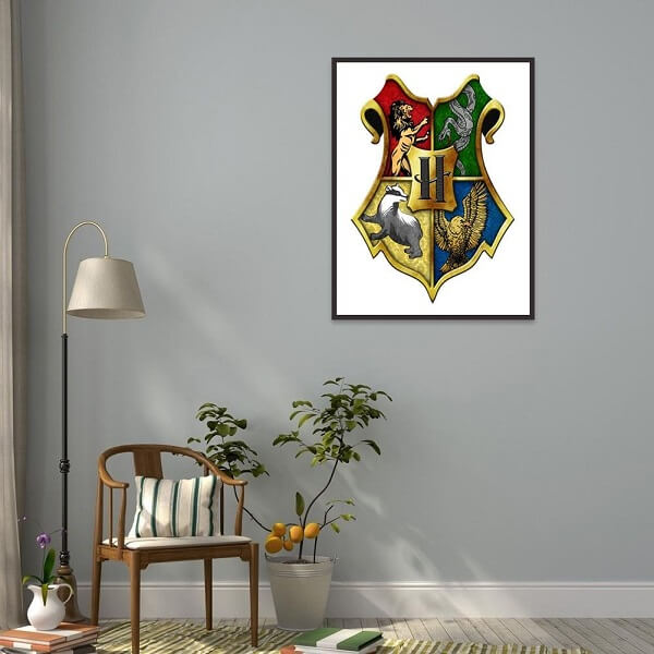 harry potter logo diamonds painting on the wall