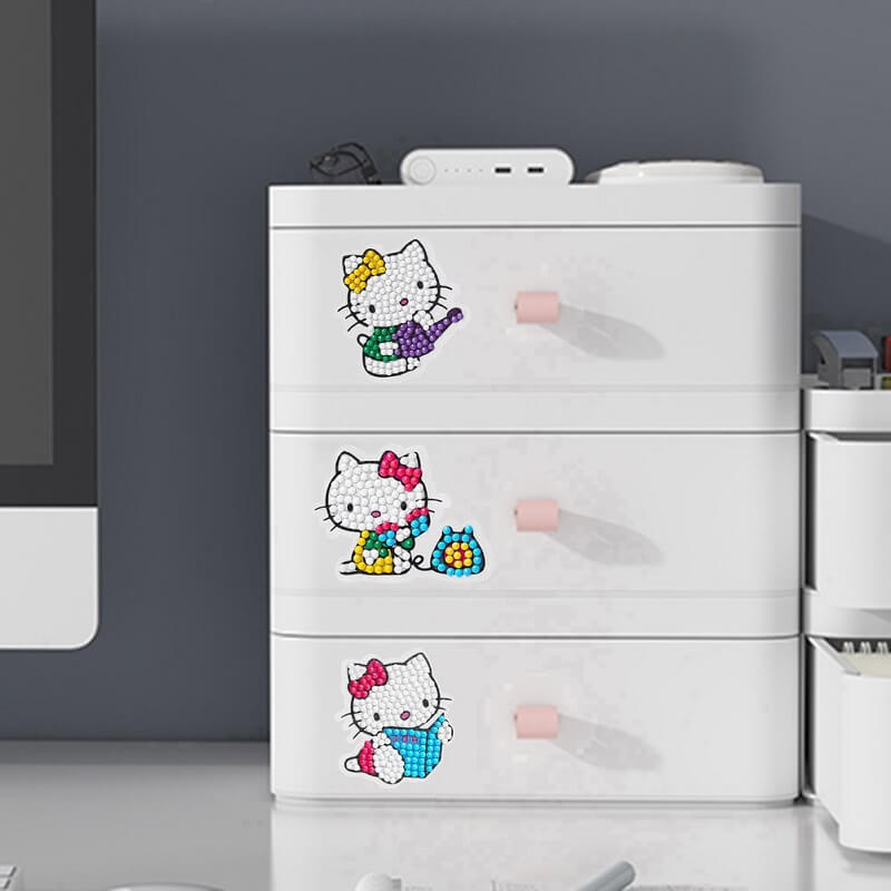 hello kitty diamond painting decals adhesive storage box sticker