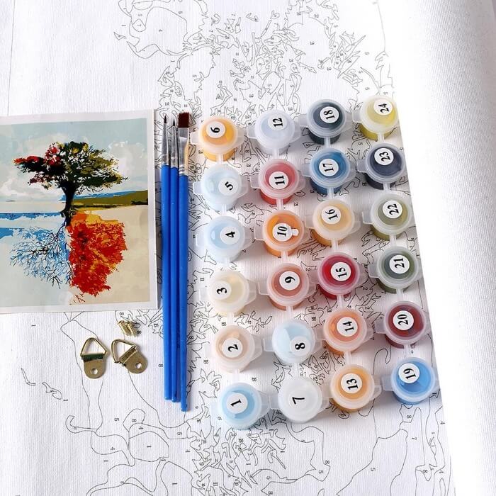DIY Painting By Numbers On Canvas Package Content