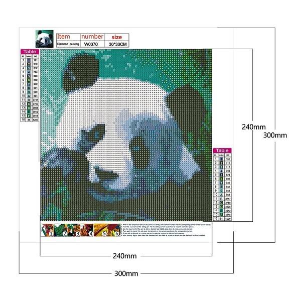a panda eats bamboo diamond dotz canvas size