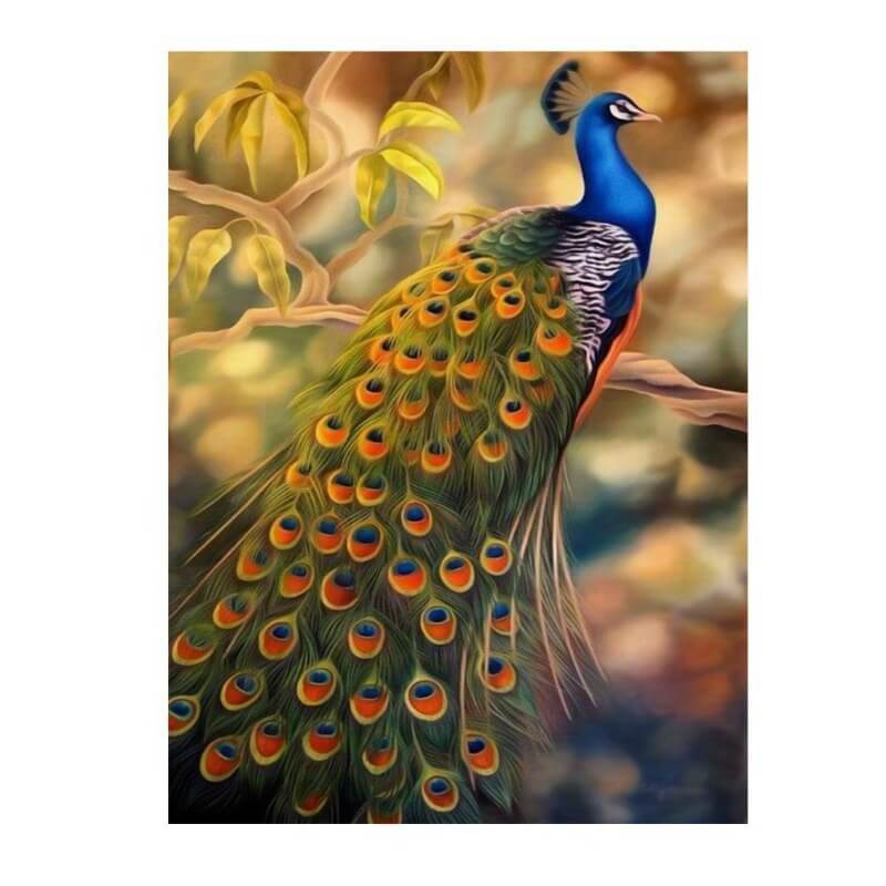 peacock partial round drill diamond painting kit