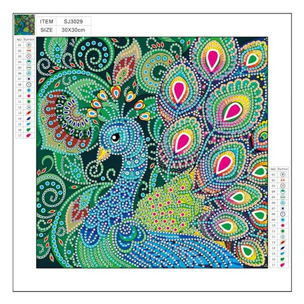 peacock special shaped diamond wall decoration canvas size