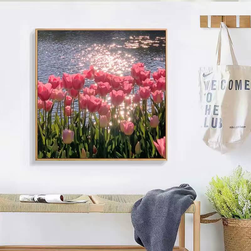 pink tulips 5d diamond painting
