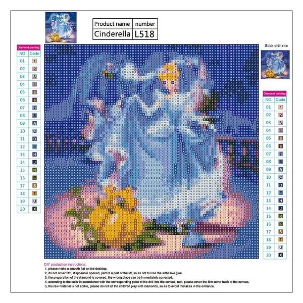princess wizard diamond painting picture canvas size