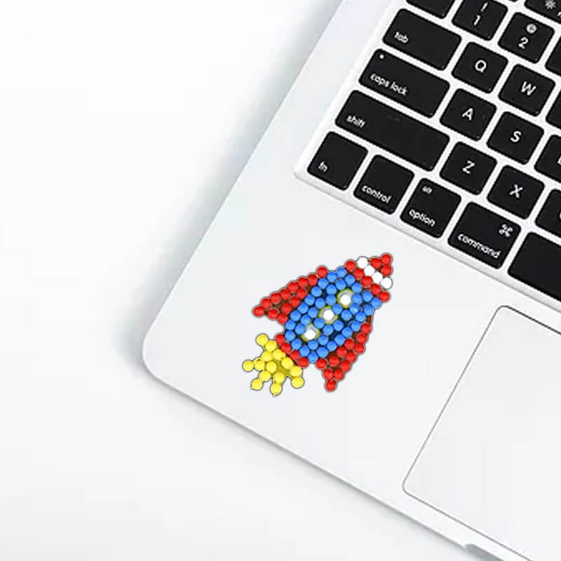 rocket diy diamond art sticker on laptop