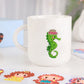the sea horse diamond painting sticker on the white cup