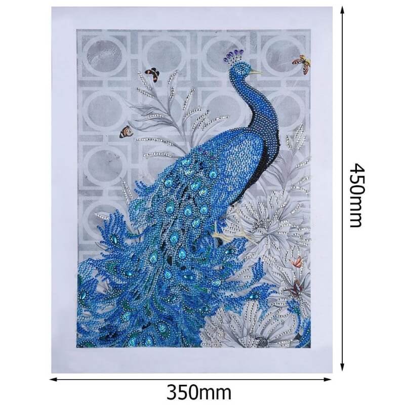 special shaped rhinestones peacock diamond painting canvas size