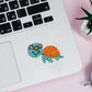 a turtle pattern diamond painting sticker on the laptop